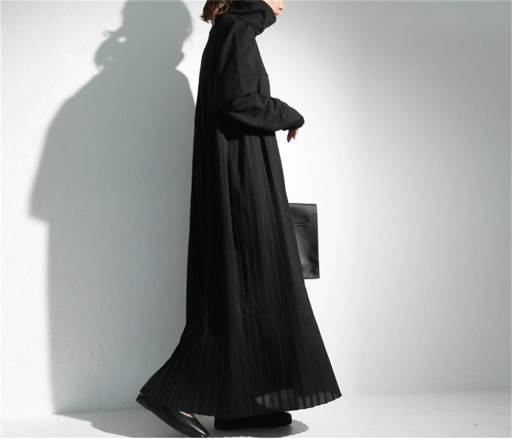 Blue Zone Planet | STELLA MARINA COLLEZIONE Pleated Funnel Neck Midi Sweater Dress