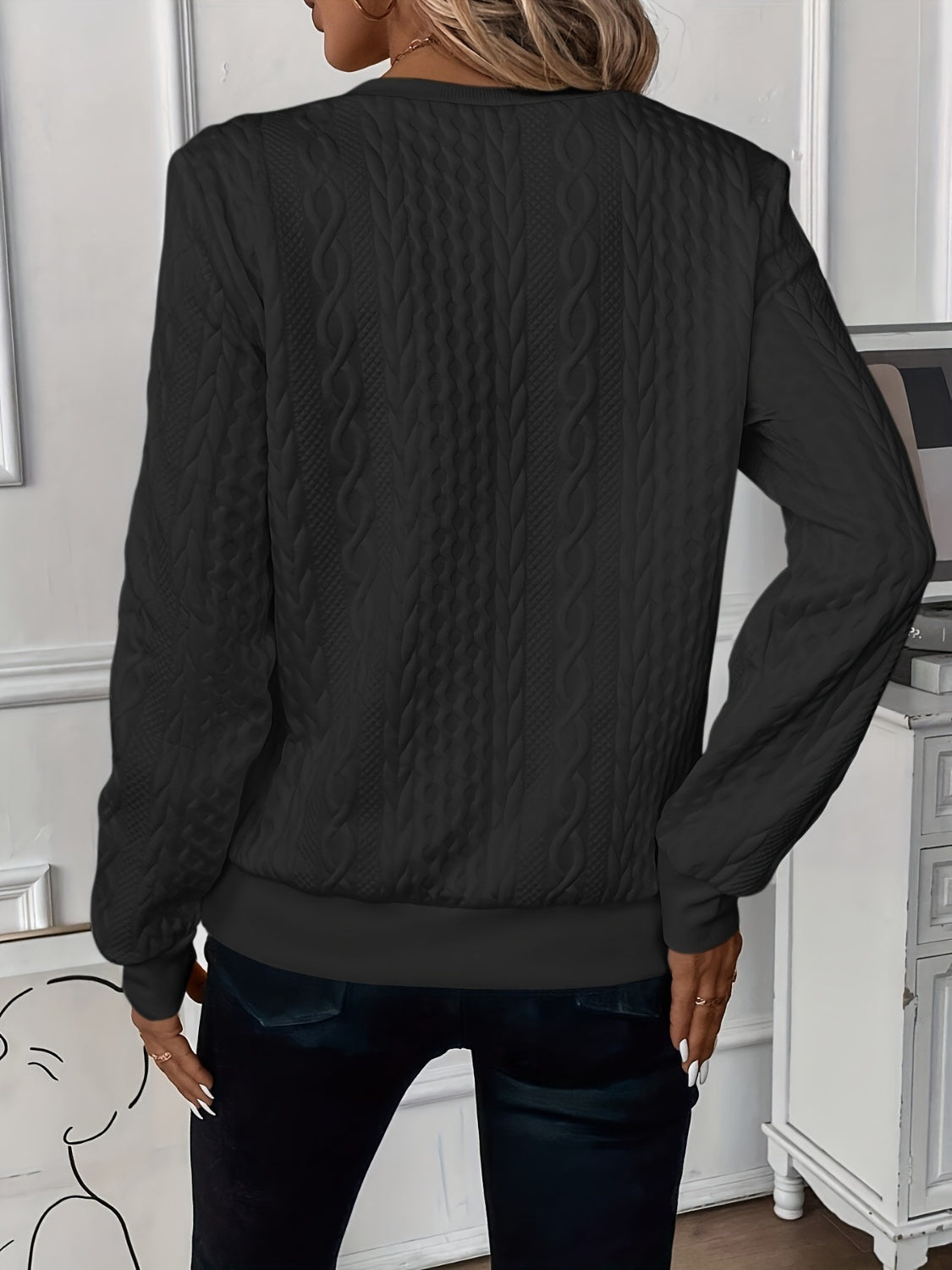Blue Zone Planet | Texture Half Zip Long Sleeve Sweatshirt