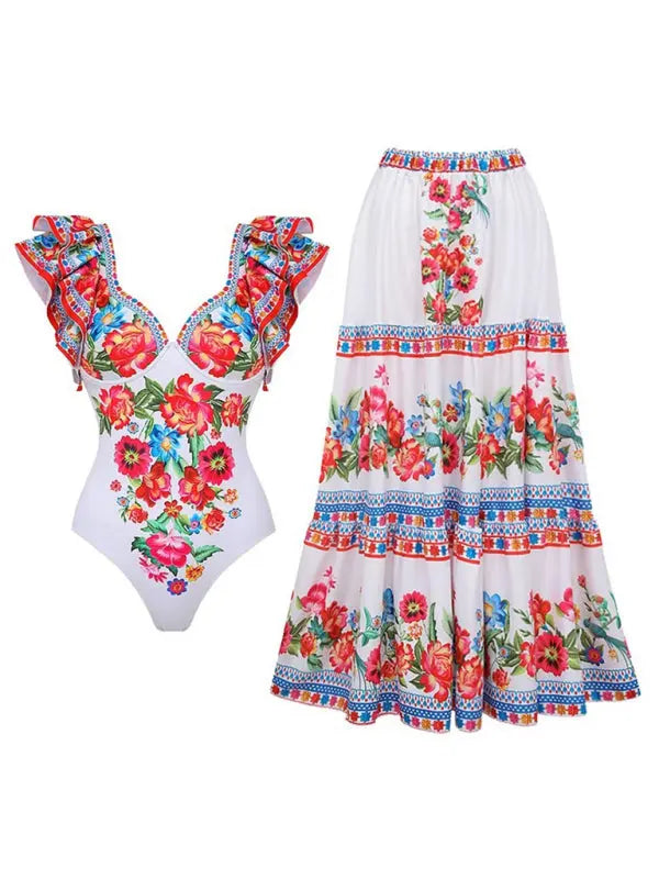 Blue Zone Planet | Bella's Trendy Floral Skirted Swimsuit (Skirt And Top Sold Separately)