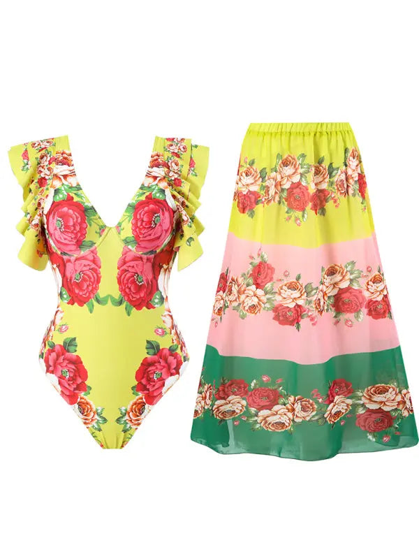 Blue Zone Planet | Bella's Trendy Floral Skirted Swimsuit (Skirt And Top Sold Separately)