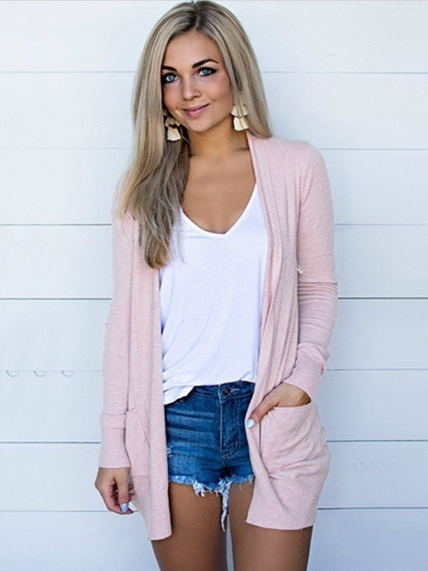 Blue Zone Planet | Tops Long Sleeve Knitted T-Shirt Cardigan
