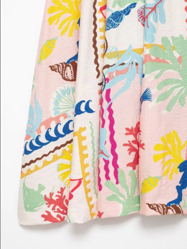 Nina's Resort Patchwork Print Top And Skirt 2 Piece Set