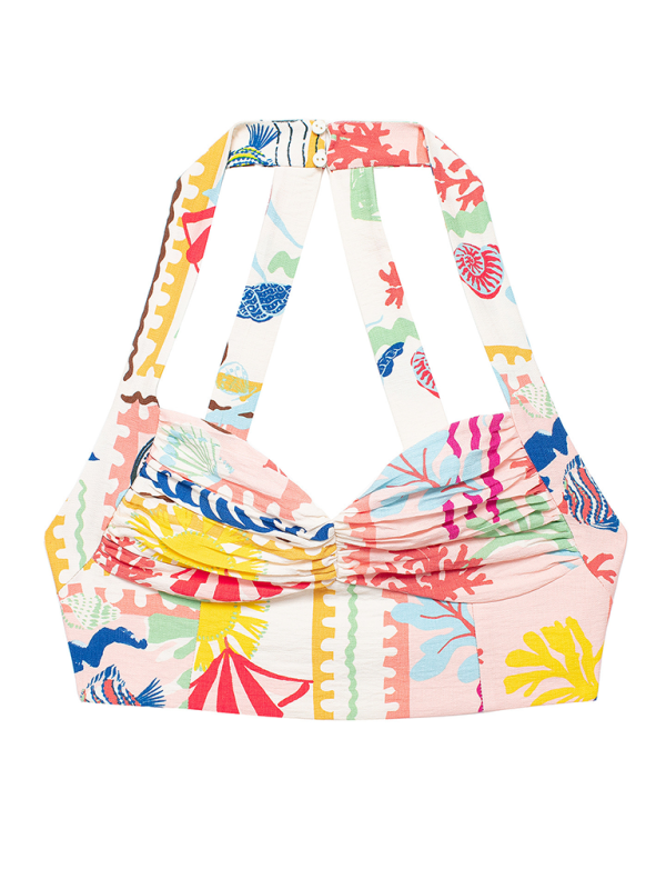 Nina's Resort Patchwork Print Top And Skirt 2 Piece Set
