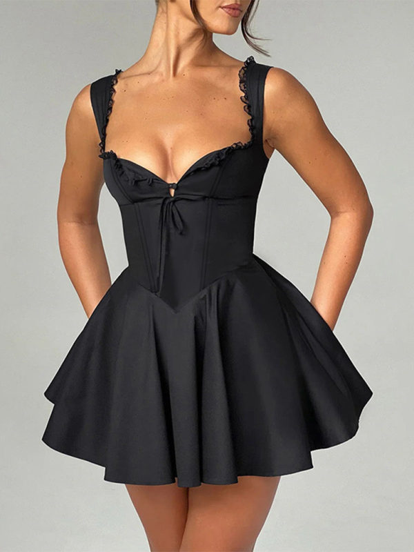 Melissa's Backless Sling Lace Mini Dress