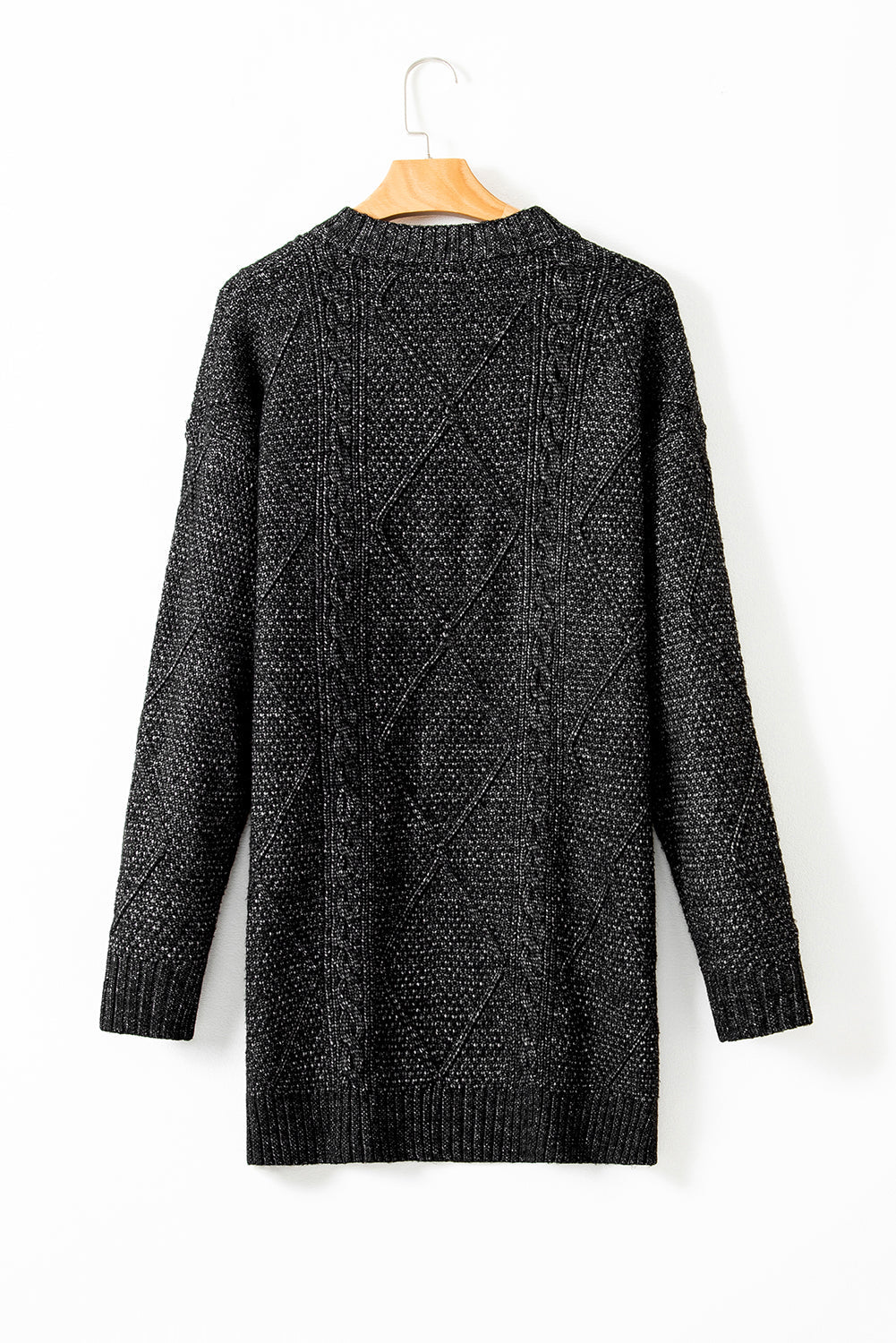 Blue Zone Planet | Lila's Cable Knit Drop Shoulder Loose Fit Sweater Dress