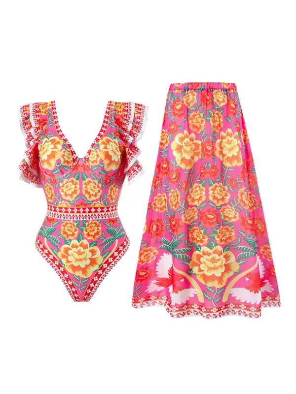 Blue Zone Planet | Bella's Trendy Floral Skirted Swimsuit (Skirt And Top Sold Separately)