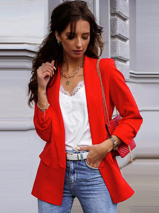 Blue Zone Planet | Cindy's Professional Slim Suit Collar Top Blazer