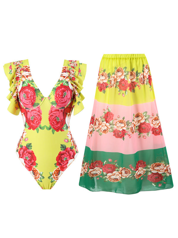Blue Zone Planet | Bella's Trendy Floral Skirted Swimsuit (Skirt And Top Sold Separately)