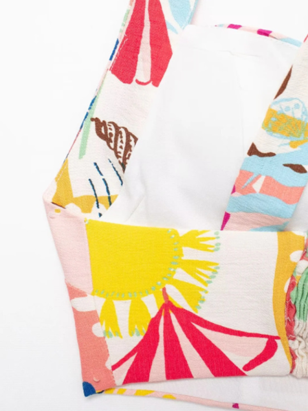 Nina's Resort Patchwork Print Top And Skirt 2 Piece Set