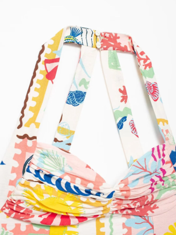 Nina's Resort Patchwork Print Top And Skirt 2 Piece Set