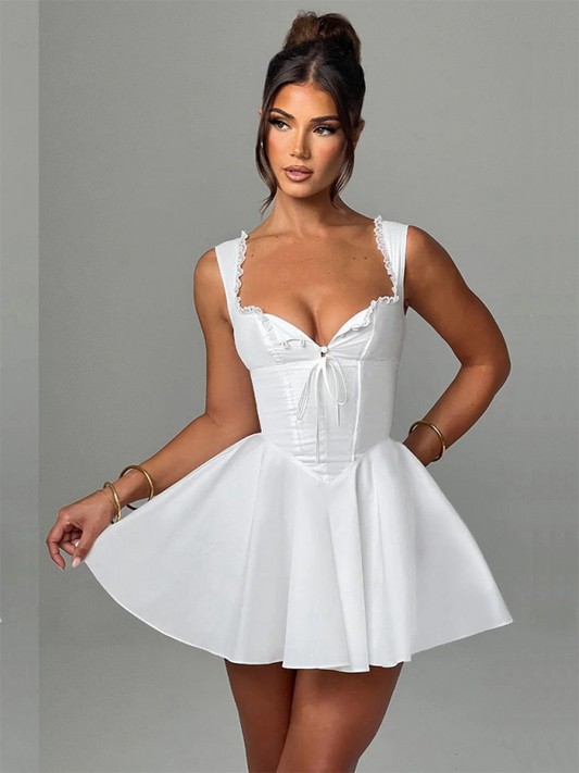 Melissa's Backless Sling Lace Mini Dress